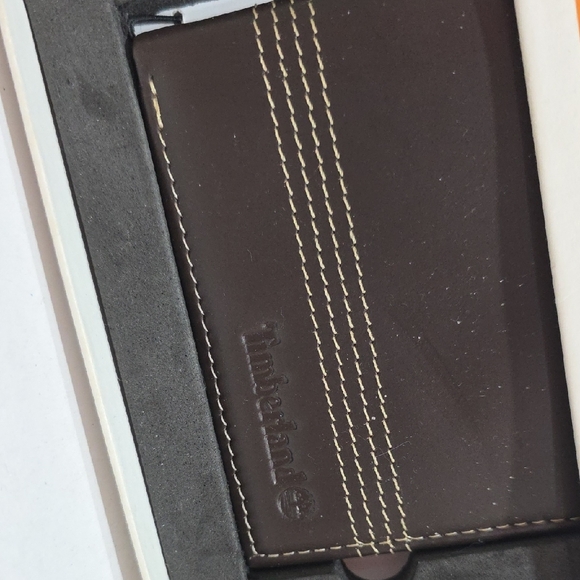 Timberland Dark Brown Leather Wallet and Key Holder Set - Picture 4 of 9